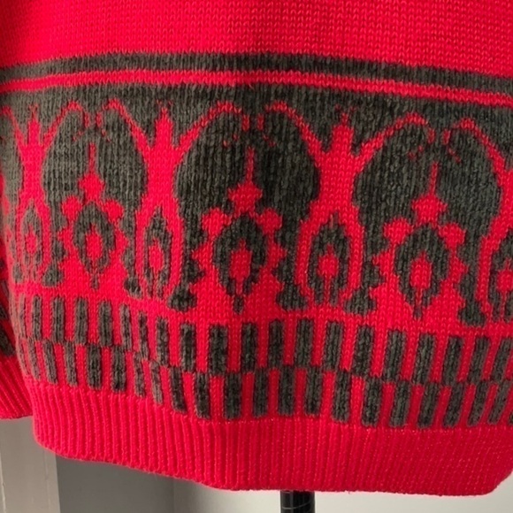 Tarazzia Vintage Red Crew Neck Wool Blend Sweater Medium - Picture 7 of 11